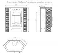 Печь-камин БАВАРИЯ "ПРИСТЕННО-УГЛОВАЯ" красная РК 134